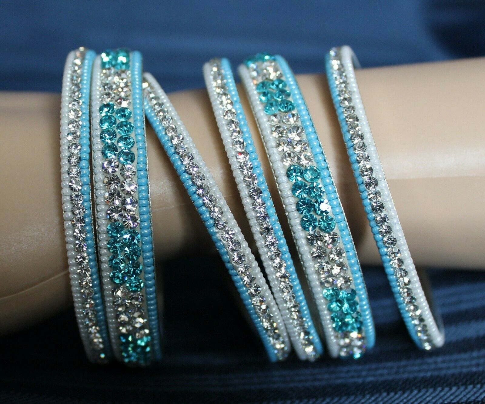 Cuff Bangles 1773 Silver Firozi Bangles Shieno Sarees 41024 DesiClik